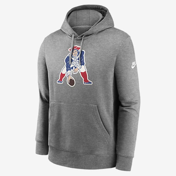 50 100 Grey New England Patriots Hoodies. Nike